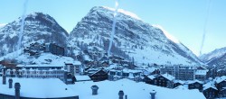 Archiv Foto Webcam Zermatt: Panoramablick auf das Dorf 07:00