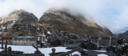 Archiv Foto Webcam Zermatt: Panoramablick auf das Dorf 07:00