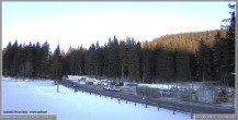 Archived image Webcam Pokljuka: Biathlon Stadium Entrance 15:00