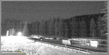 Archived image Webcam Pokljuka: Biathlon Stadium Entrance 17:00