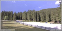 Archiv Foto Webcam Pokljuka: Biathlonstadion Eingang 17:00