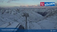 Archiv Foto Webcam Sölden - Schwarze Schneid Mittelstation 00:00