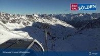 Archiv Foto Webcam Sölden - Schwarze Schneid Mittelstation 08:00