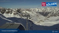 Archiv Foto Webcam Sölden - Schwarze Schneid Mittelstation 14:00