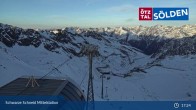 Archiv Foto Webcam Sölden - Schwarze Schneid Mittelstation 16:00