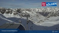 Archiv Foto Webcam Sölden - Schwarze Schneid Mittelstation 14:00