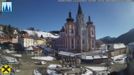 Archiv Foto Webcam Mariazell: Hauptplatz und Basilika 11:00