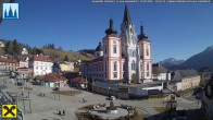 Archiv Foto Webcam Mariazell: Hauptplatz und Basilika 13:00