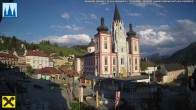 Archiv Foto Webcam Mariazell: Hauptplatz und Basilika 17:00
