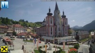 Archiv Foto Webcam Mariazell: Hauptplatz und Basilika 11:00
