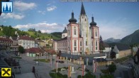 Archiv Foto Webcam Mariazell: Hauptplatz und Basilika 17:00