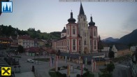 Archiv Foto Webcam Mariazell: Hauptplatz und Basilika 19:00
