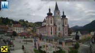Archiv Foto Webcam Mariazell: Hauptplatz und Basilika 17:00
