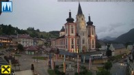 Archiv Foto Webcam Mariazell: Hauptplatz und Basilika 19:00