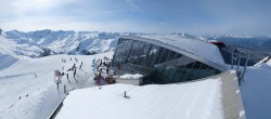 Archiv Foto Webcam Axamer Lizum: Hoadl-Haus und Bergstation Olympiabahn 13:00