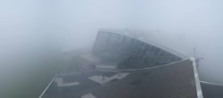 Archived image Webcam Axamer Lizum: Hoadl-Haus und Top station Olympiabahn 09:00