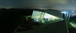 Archived image Webcam Axamer Lizum: Hoadl-Haus und Top station Olympiabahn 23:00