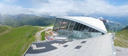 Archived image Webcam Axamer Lizum: Hoadl-Haus und Top station Olympiabahn 09:00