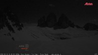 Archiv Foto Webcam Dreizinnenhütte Südtirol: Blick auf die 3 Zinnen 23:00