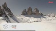 Archiv Foto Webcam Dreizinnenhütte Südtirol: Blick auf die 3 Zinnen 10:00