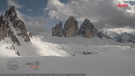 Archiv Foto Webcam Dreizinnenhütte Südtirol: Blick auf die 3 Zinnen 15:00