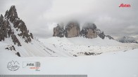 Archiv Foto Webcam Dreizinnenhütte Südtirol: Blick auf die 3 Zinnen 01:00