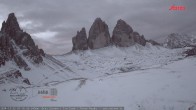 Archiv Foto Webcam Dreizinnenhütte Südtirol: Blick auf die 3 Zinnen 06:00