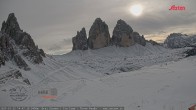 Archiv Foto Webcam Dreizinnenhütte Südtirol: Blick auf die 3 Zinnen 13:00