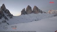 Archiv Foto Webcam Dreizinnenhütte Südtirol: Blick auf die 3 Zinnen 05:00