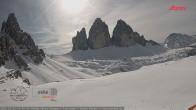 Archiv Foto Webcam Dreizinnenhütte Südtirol: Blick auf die 3 Zinnen 11:00