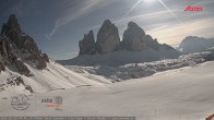 Archiv Foto Webcam Dreizinnenhütte Südtirol: Blick auf die 3 Zinnen 13:00