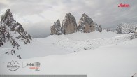 Archiv Foto Webcam Dreizinnenhütte Südtirol: Blick auf die 3 Zinnen 07:00