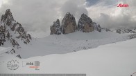 Archiv Foto Webcam Dreizinnenhütte Südtirol: Blick auf die 3 Zinnen 10:00