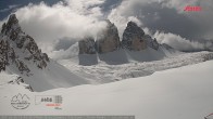 Archiv Foto Webcam Dreizinnenhütte Südtirol: Blick auf die 3 Zinnen 12:00