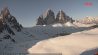 Archiv Foto Webcam Dreizinnenhütte Südtirol: Blick auf die 3 Zinnen 06:00