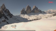 Archiv Foto Webcam Dreizinnenhütte Südtirol: Blick auf die 3 Zinnen 07:00