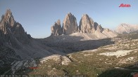 Archiv Foto Webcam Dreizinnenhütte Südtirol: Blick auf die 3 Zinnen 06:00