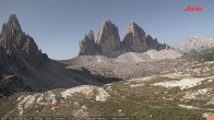 Archiv Foto Webcam Dreizinnenhütte Südtirol: Blick auf die 3 Zinnen 08:00