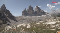 Archiv Foto Webcam Dreizinnenhütte Südtirol: Blick auf die 3 Zinnen 10:00