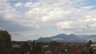 Archived image Webcam Panoramic view of the Hohe Kugel and the Rhine Valley from Feldkirch 17:00