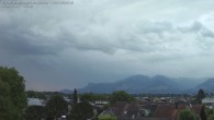 Archived image Webcam Panoramic view of the Hohe Kugel and the Rhine Valley from Feldkirch 19:00