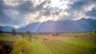 Archived image Webcam Panoramic view from Feldkirch to Furgglenfirst, Kamor and Hoher Kasten 17:00