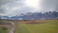 Archived image Webcam Panoramic view from Feldkirch to Furgglenfirst, Kamor and Hoher Kasten 11:00