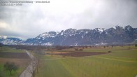 Archived image Webcam Panoramic view from Feldkirch to Furgglenfirst, Kamor and Hoher Kasten 13:00