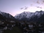 Archiv Foto Webcam Grächen: Ausblick vom Chalet Soldanella 19:00