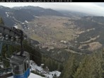 Archiv Foto Webcam Laber Bergbahn: Blick nach Oberammergau 13:00