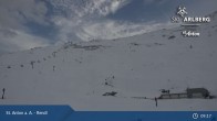 Archived image Webcam St. Anton: Rendl Mountain Restaurant 08:00