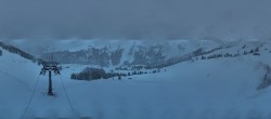 Archived image Webcam Panoramic View Damüls – Top station Uga Express 19:00