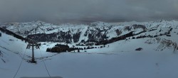 Archived image Webcam Panoramic View Damüls – Top station Uga Express 15:00