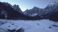 Archiv Foto Webcam Dolomitenhof Sexten - Blick auf die Langlaufloipe 06:00